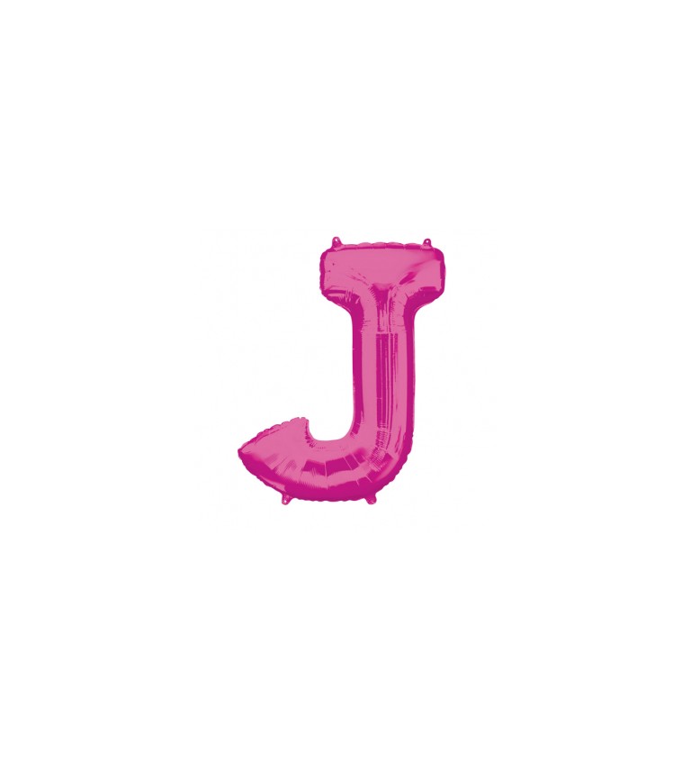 Fóliový balónik "J", ružový
