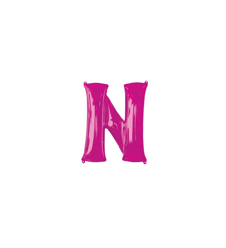 Fóliový balónik "N", ružový