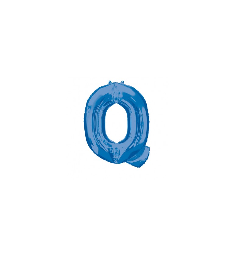 Fóliový balónik "Q", modrý