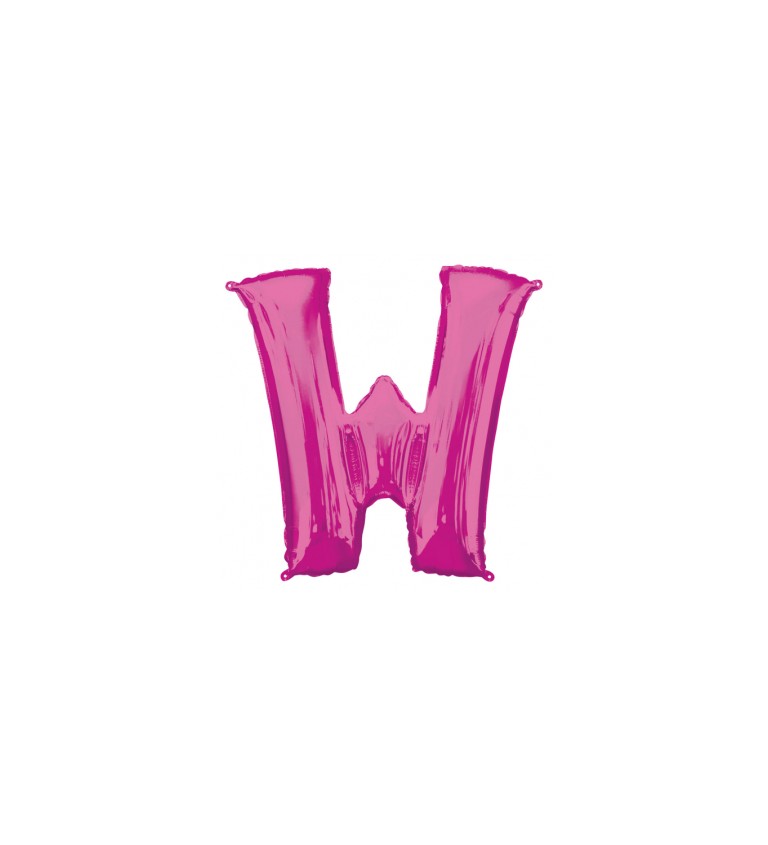 Fóliový balónik "W", ružový