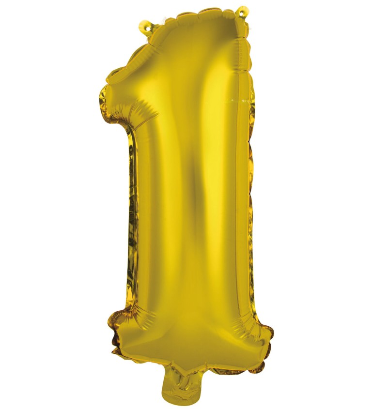 Fóliový balónik "1", mini zlatý