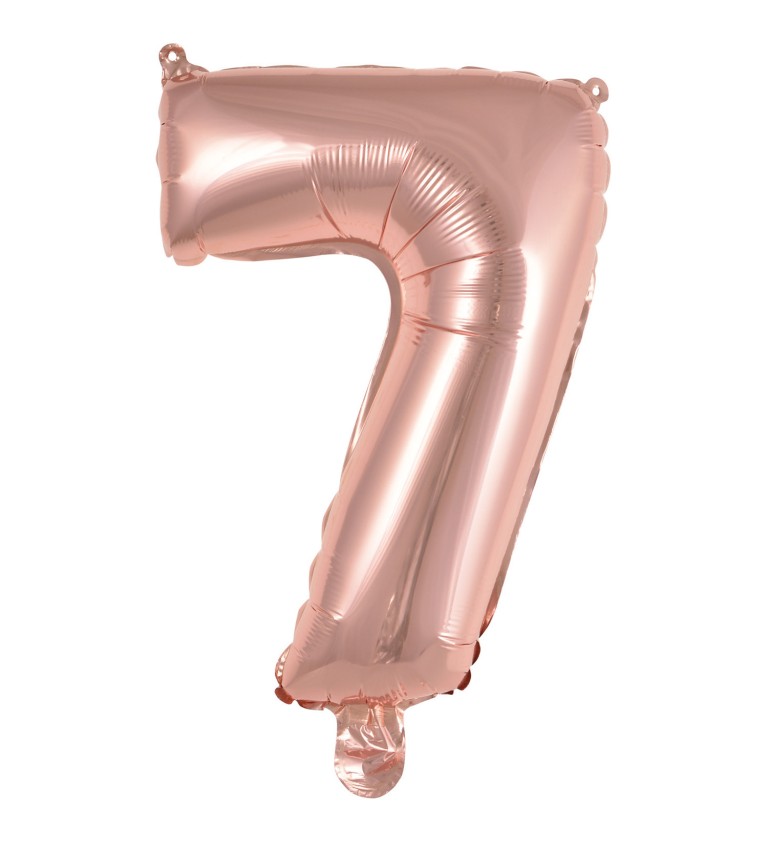 Fóliový balónik "7", mini rose gold
