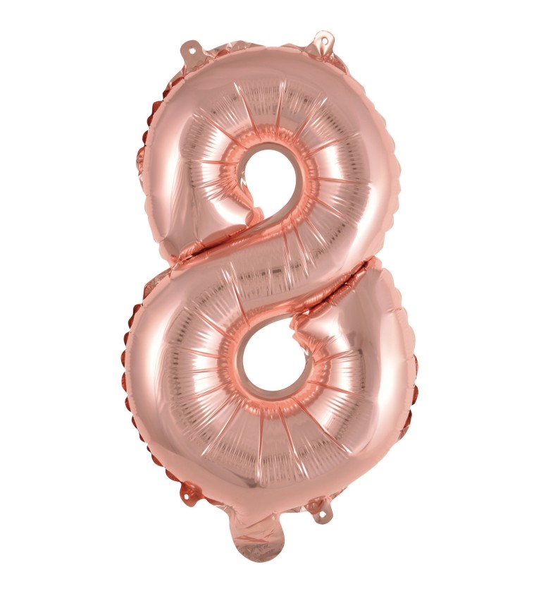 Fóliový balónik "8", mini rose gold