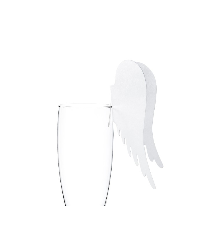 Dekorácia na pohár - krídla biele