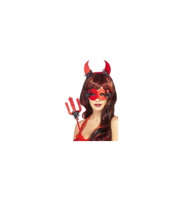 Devil sexy set červený - maska