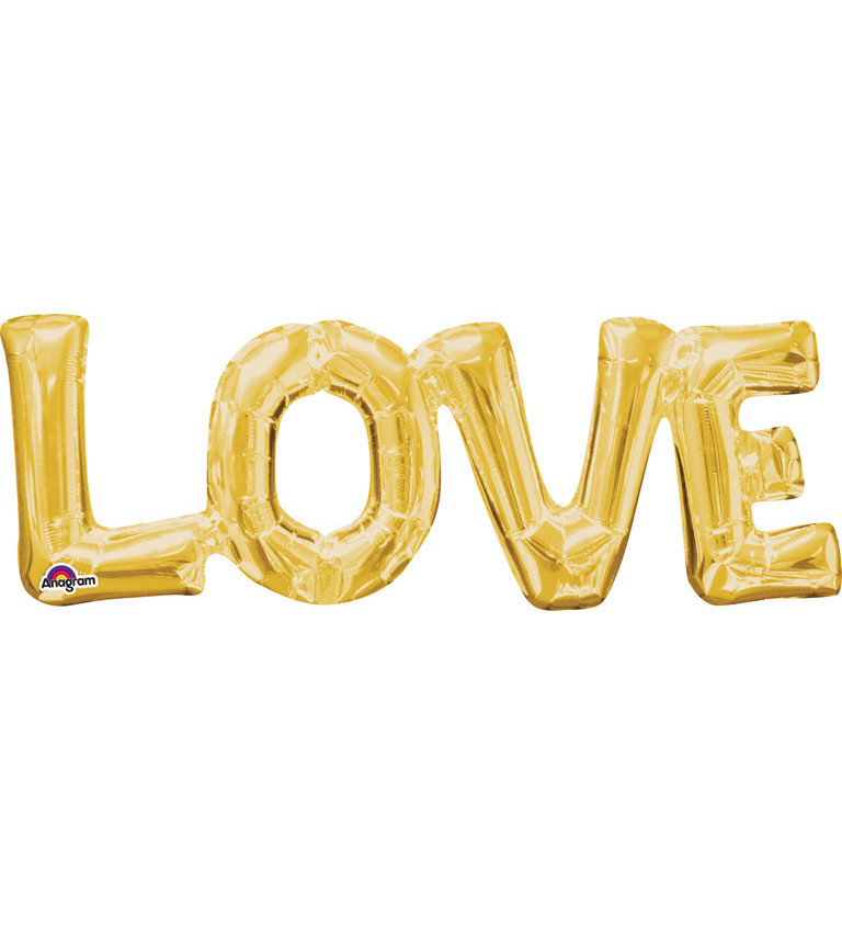 Balónik "LOVE" - zlatý