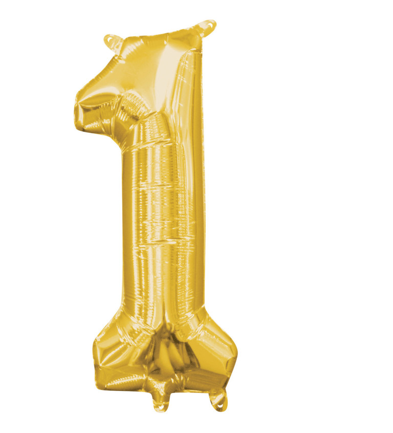 Fóliový balón "1" - mini zlatý