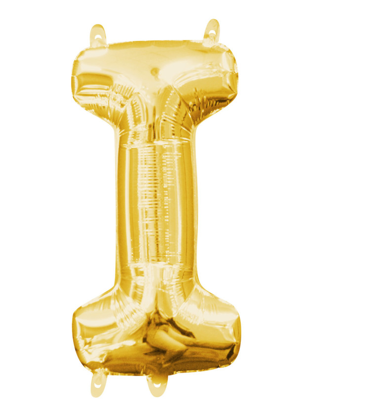 Fóliový balón "I" - mini zlatý