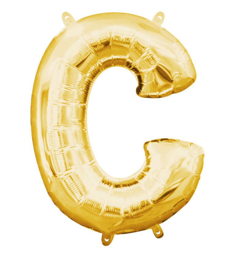 Fóliový balón "C" - mini zlatý