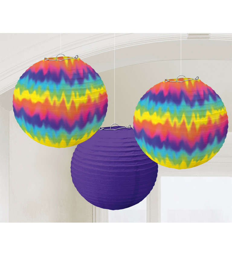 Lampióny okrúhle - dúhové farby