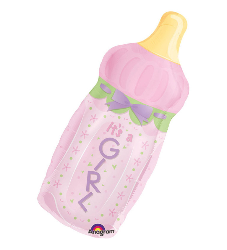Fóliový balónik fľaška - dievčatko