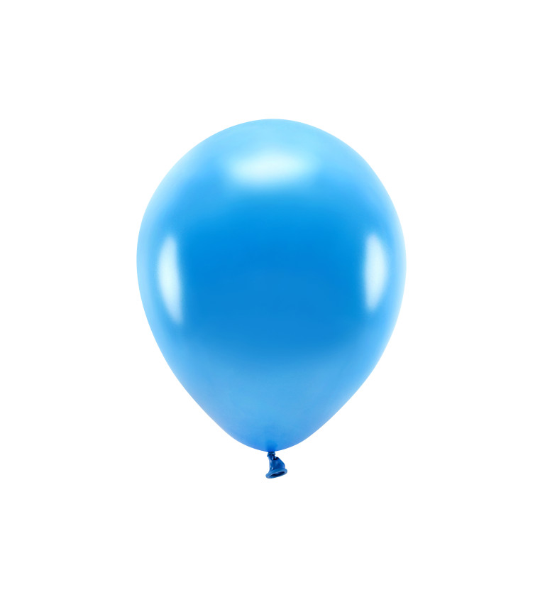 EKO Latexové balóniky 30 cm metalické, modré, 10 ks