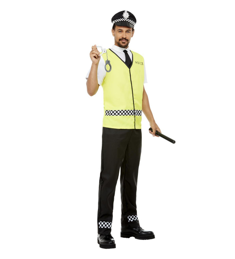 Pánsky kostým Policajt, žltý