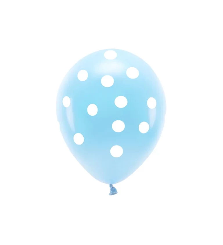EKO Latexové balóny 33 cm biele bodky, 6 ks