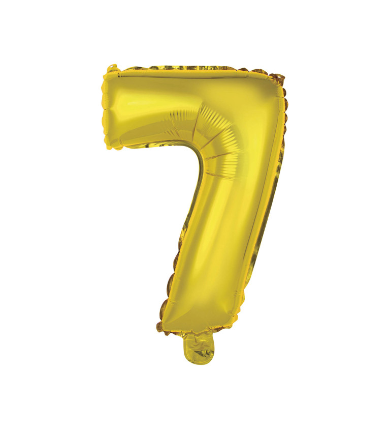 Fóliový balónik "7", mini zlatý