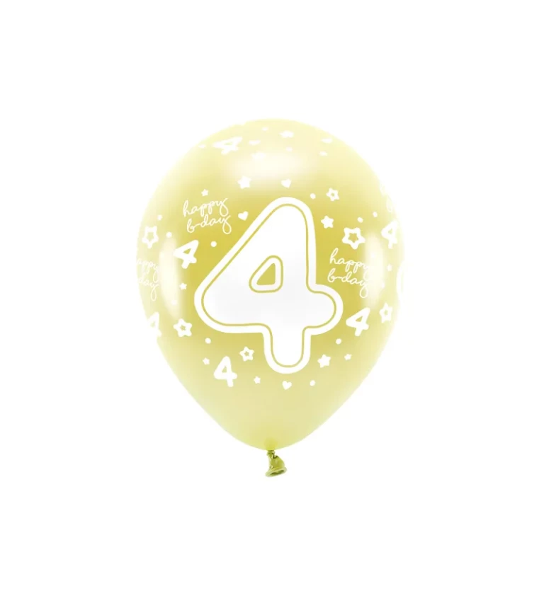 EKO Latexové balóniky číslo 4, zlaté