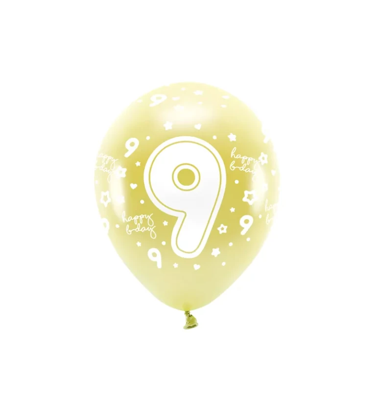 EKO Latexové balóniky číslo 9, zlaté