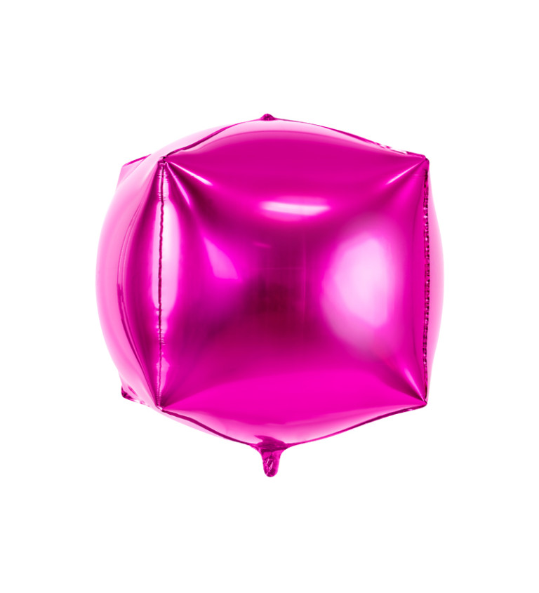 Fóliový balónik - ružová kocka