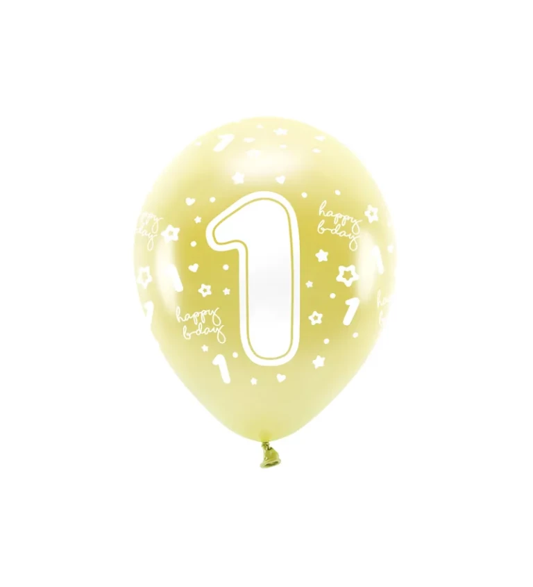 EKO Latexové balóniky číslo 1, zlaté