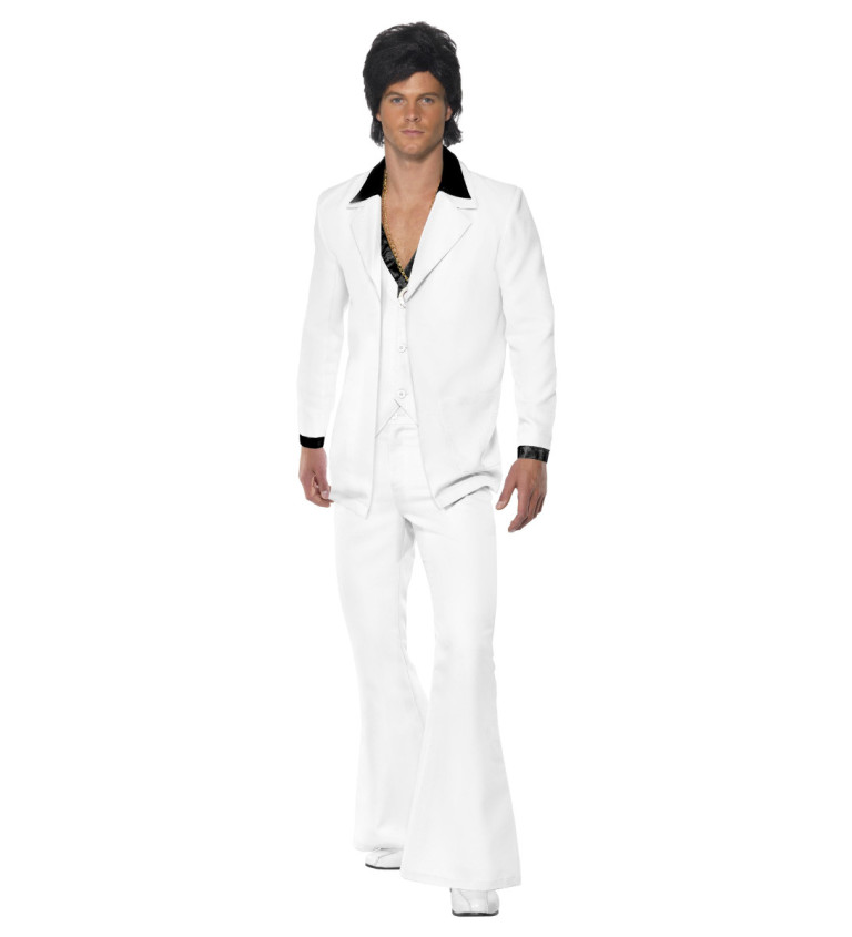 Kostým 70. roky - bielo-čierny oblek