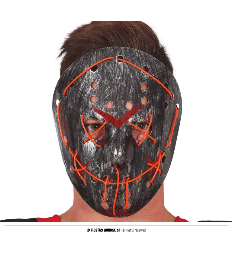 Hokejová svietiaca maska, PVC