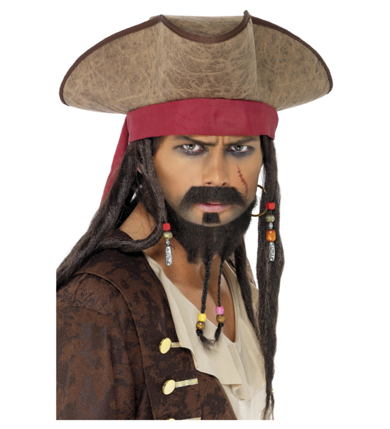 Pirátsky klobúk hnedý