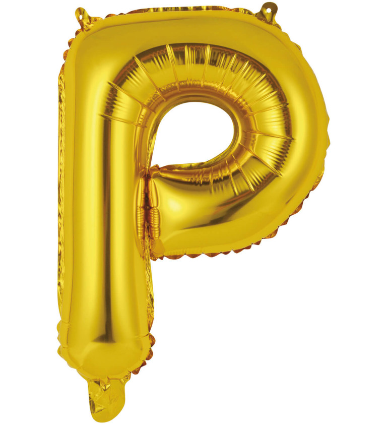 Fóliový balónik "P" - mini zlatý