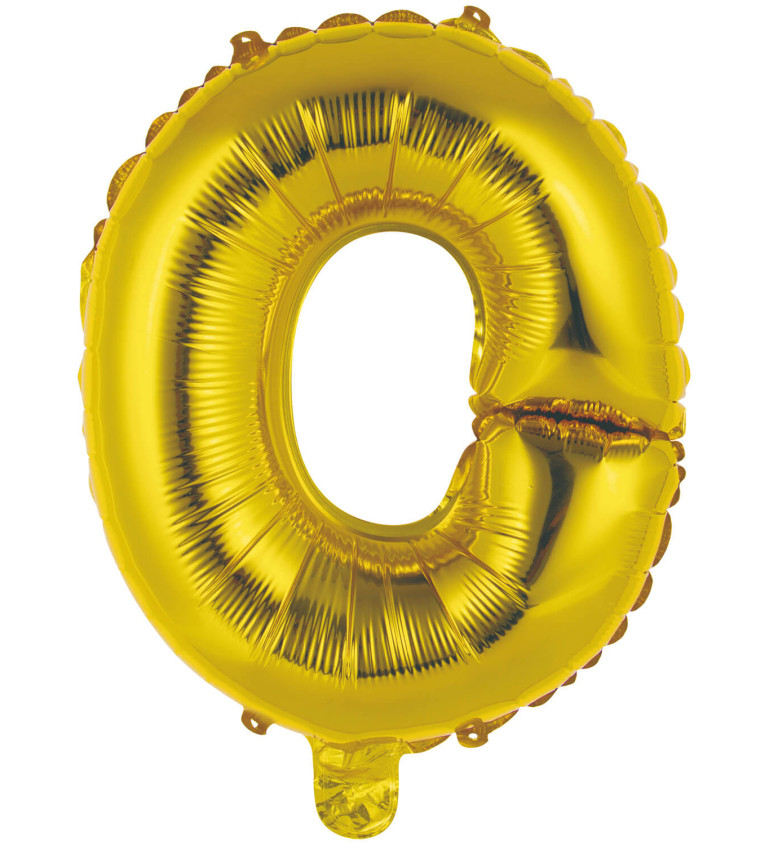 Fóliový balónik "O" - mini zlatý