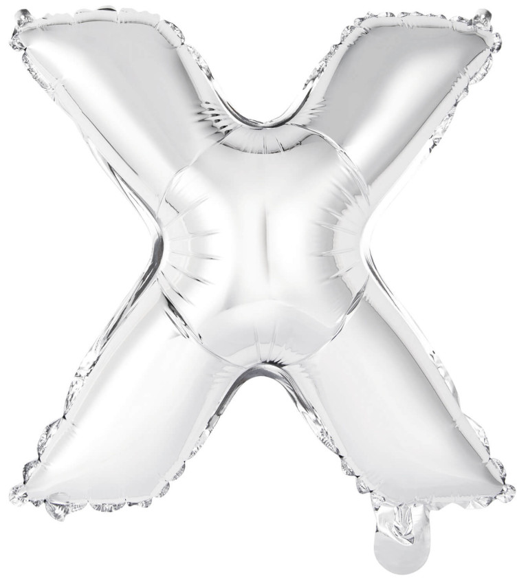 Fóliový balónik "X" - mini strieborný