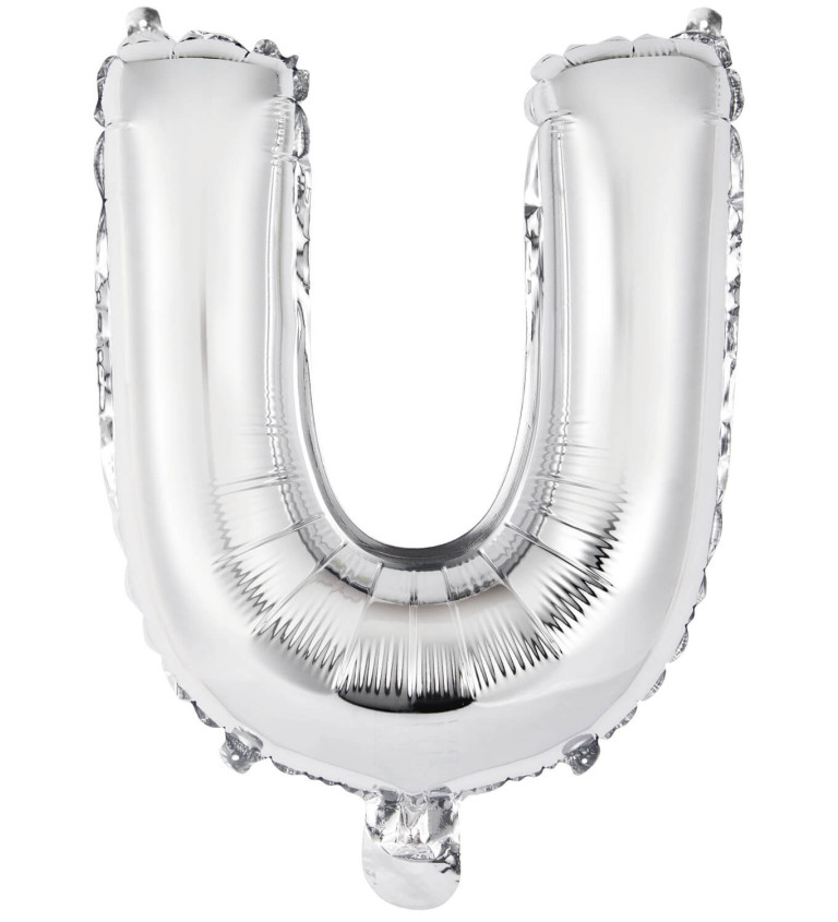 Fóliový balónik "U" - mini strieborný