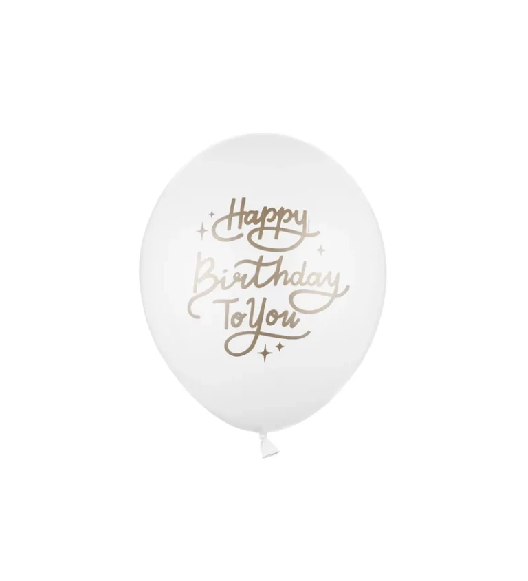 Biele balóniky - Happy birthday