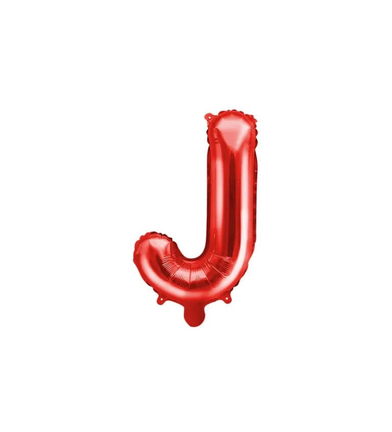 Fóliový balónik J - červený