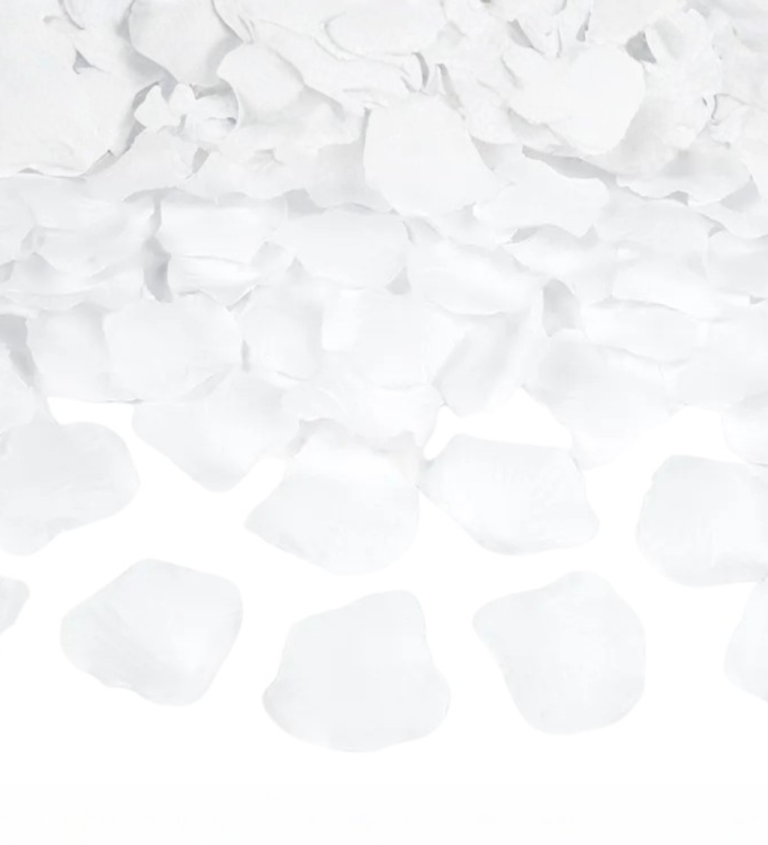 Plátky ruží v bielej farbe