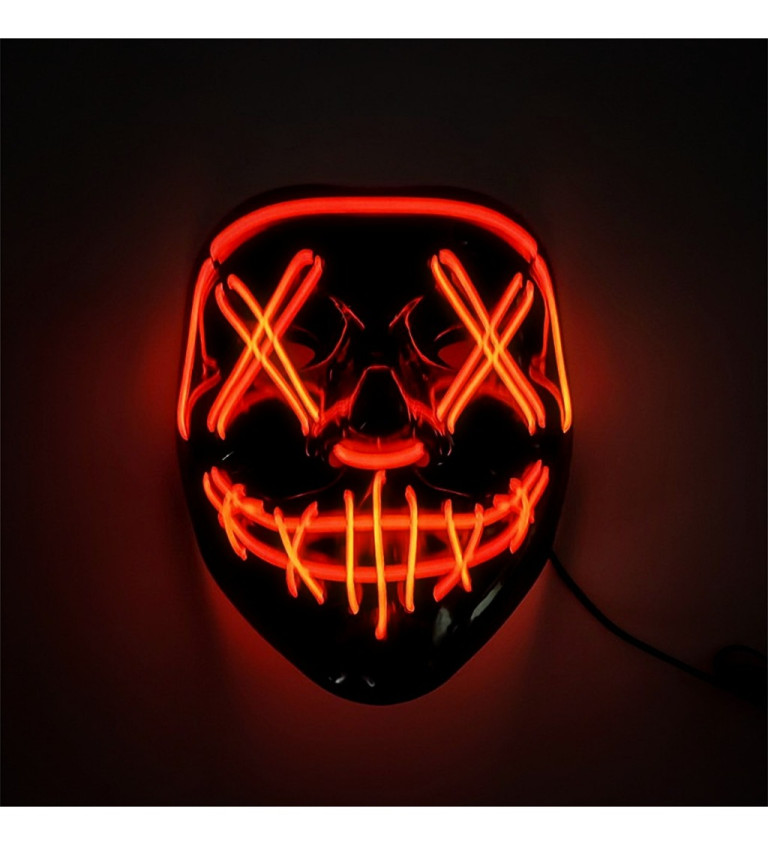 Červená LED maska ​​s úsmevom